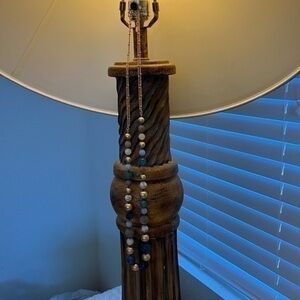 Talbots gold necklace with blue and gold beads NWOT